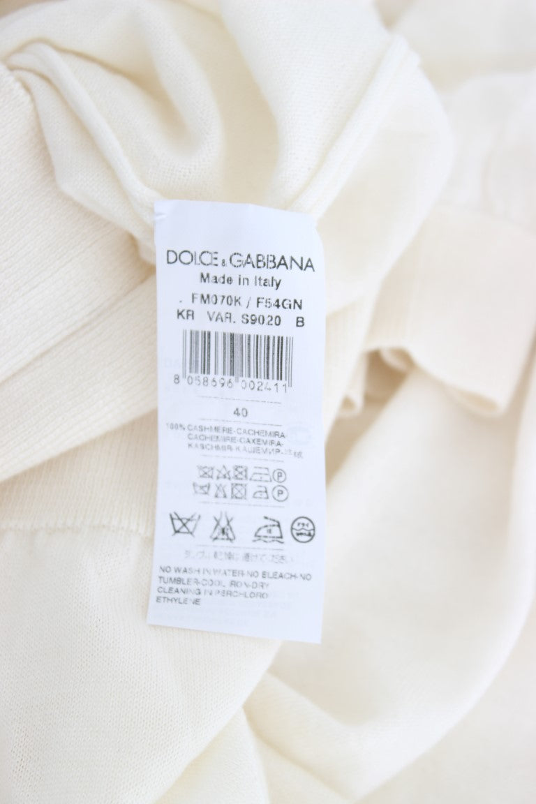 Dolce & Gabbana Pull 100 % Cachemire Blanc