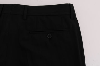 Pantalon stretch en laine rayée noir Dolce & Gabbana