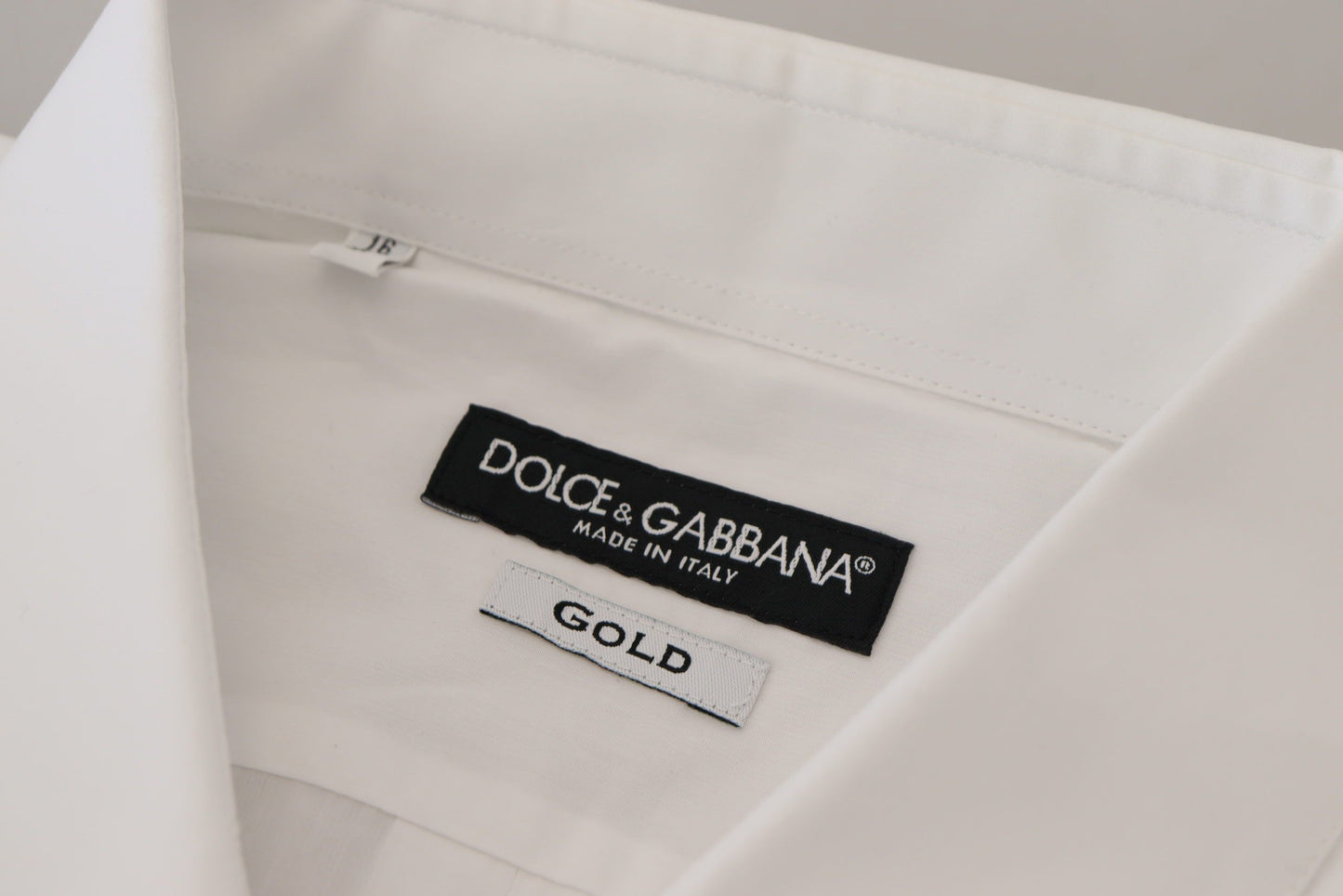 Chemise de cérémonie DOLCE & GABBANA en coton blanc avec motif plumes de paon DORÉ
