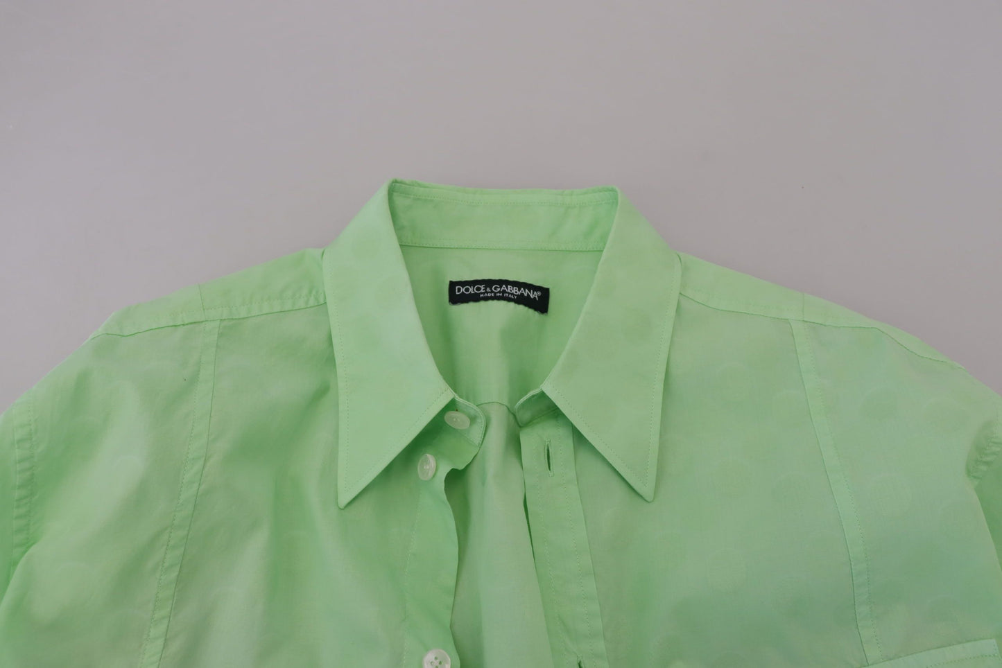 Chemise Dolce & Gabbana vert menthe à manches longues et boutonnée