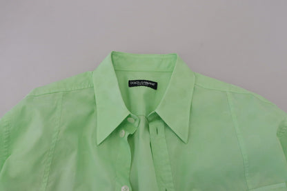 Chemise Dolce & Gabbana vert menthe à manches longues et boutonnée
