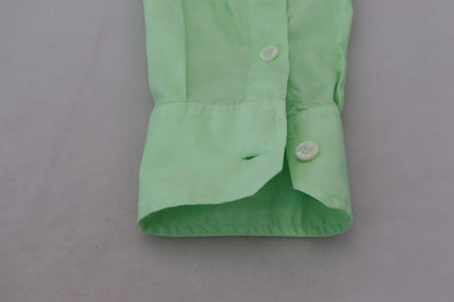 Chemise Dolce & Gabbana vert menthe à manches longues et boutonnée