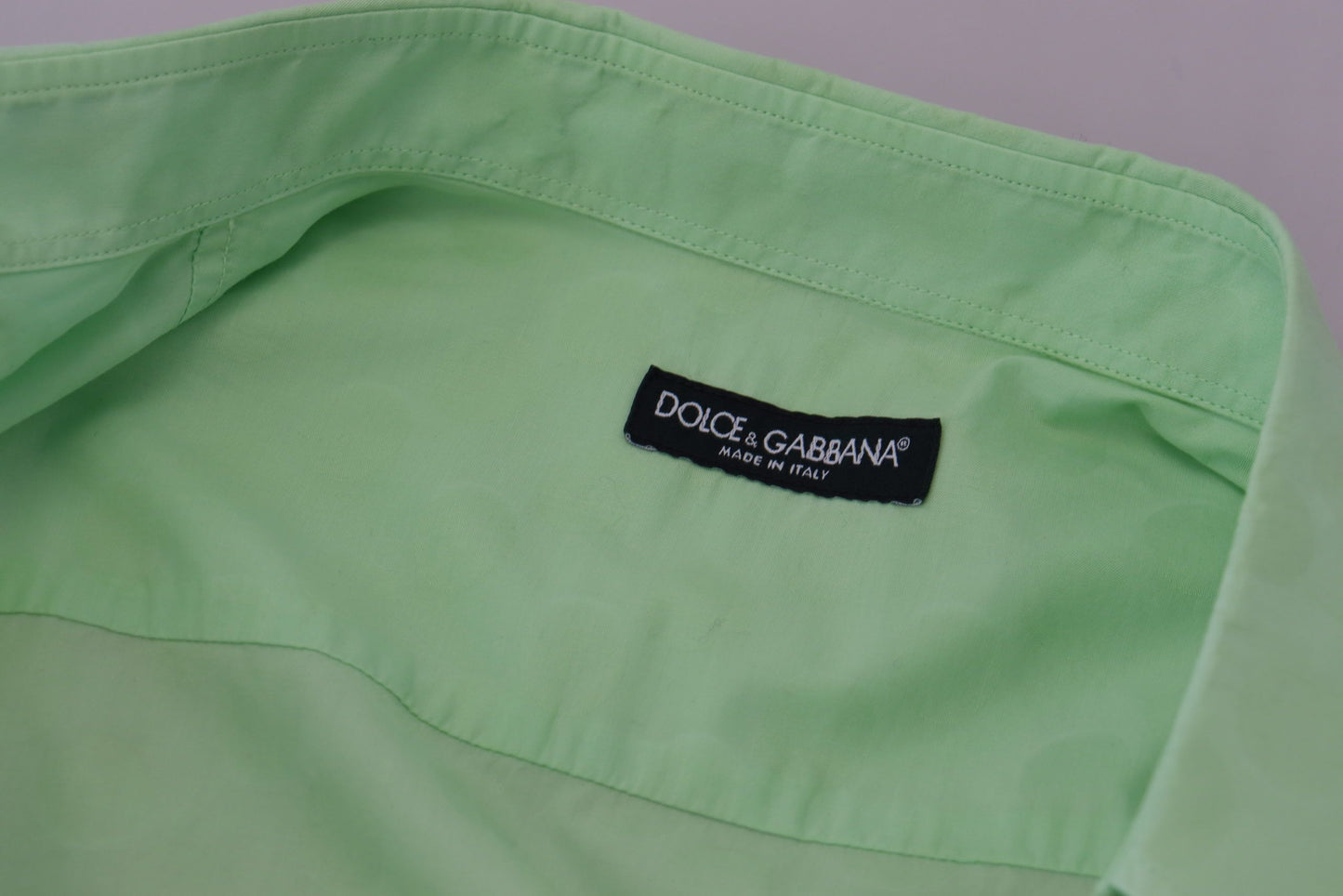 Chemise Dolce & Gabbana vert menthe à manches longues et boutonnée