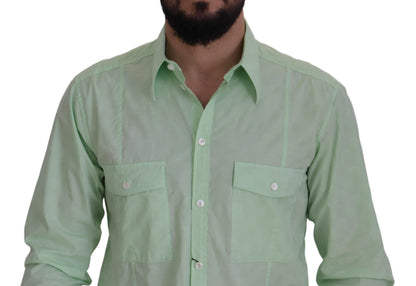 Chemise Dolce & Gabbana vert menthe à manches longues et boutonnée