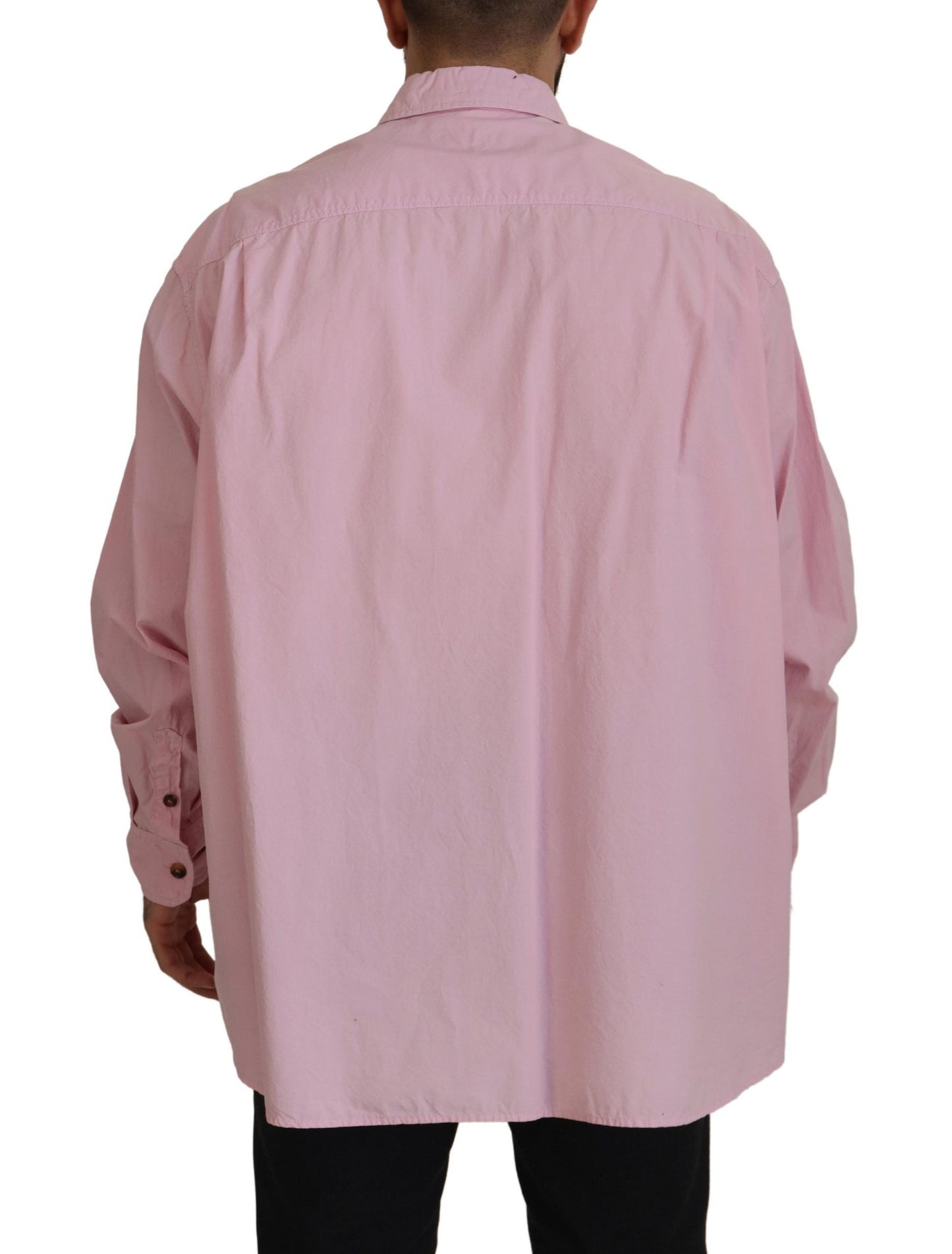 Chemise décontractée à manches longues boutonnée rose Dolce & Gabbana