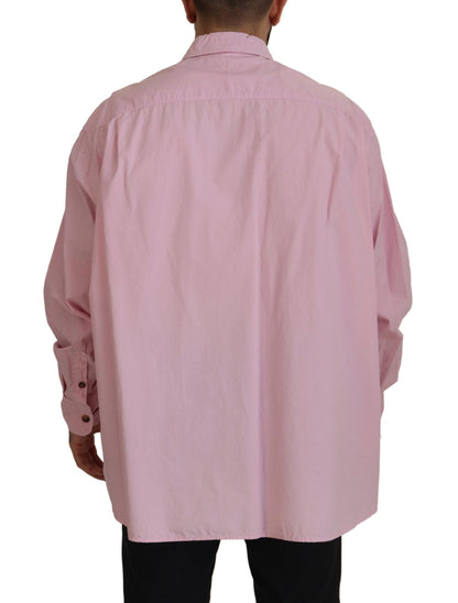 Chemise décontractée à manches longues boutonnée rose Dolce & Gabbana