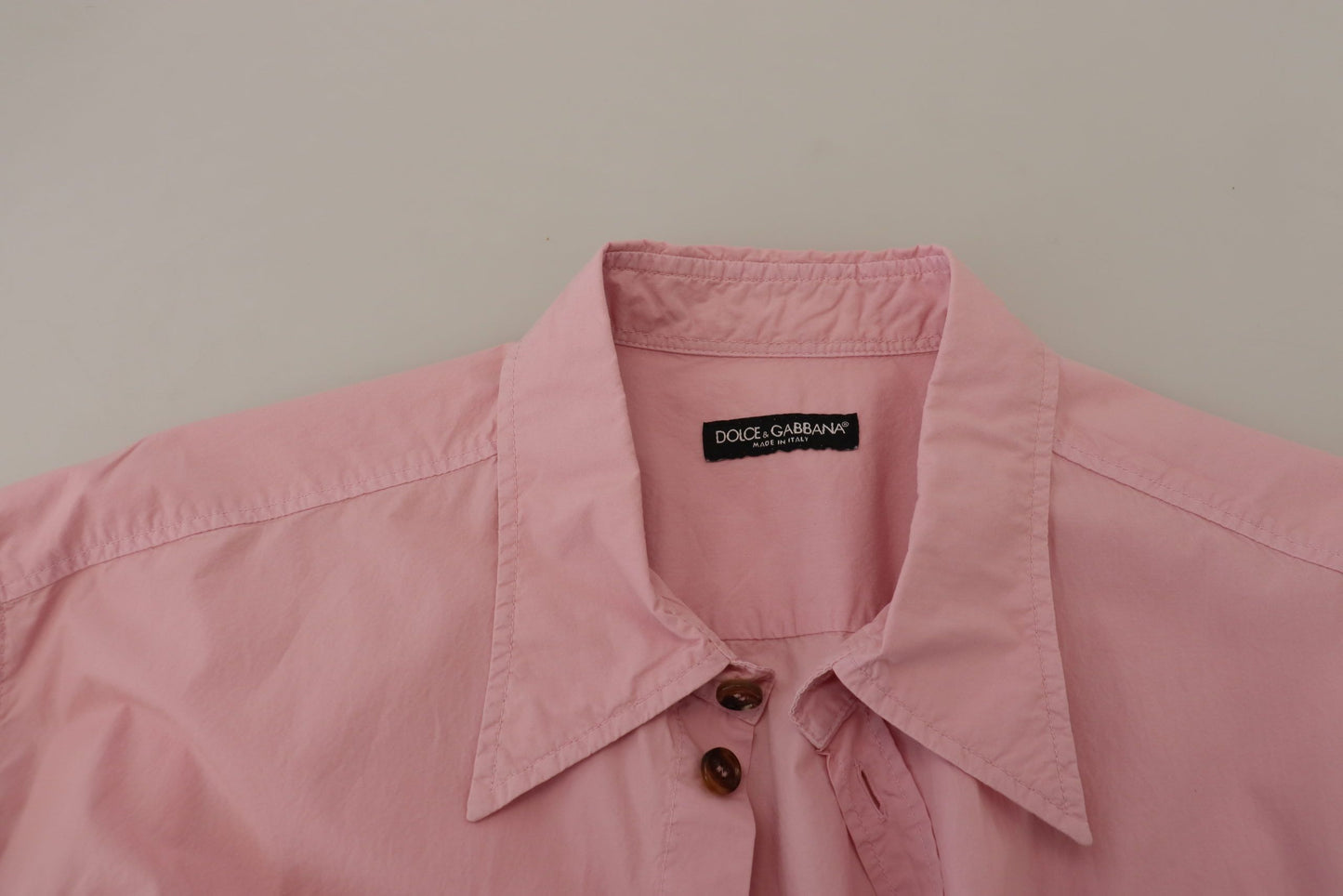 Chemise décontractée à manches longues boutonnée rose Dolce & Gabbana