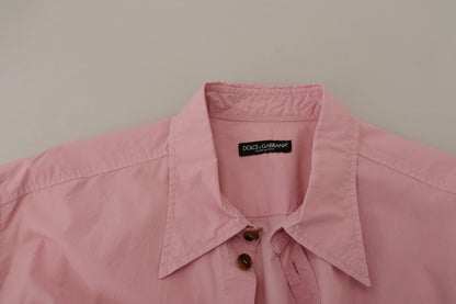 Chemise décontractée à manches longues boutonnée rose Dolce & Gabbana