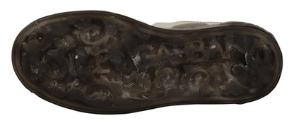 Chaussures en cuir blanc Dolce & Gabbana Baskets Portofino à logo pour femme