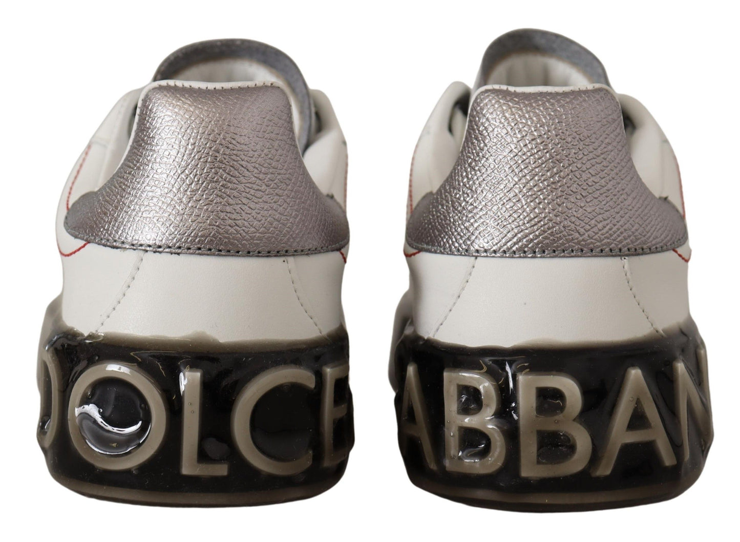 Chaussures en cuir blanc Dolce & Gabbana Baskets Portofino à logo pour femme