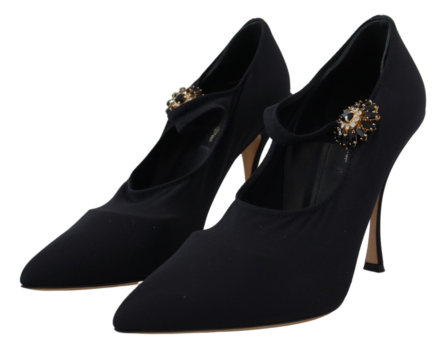 Chaussures à talons Dolce & Gabbana en maille extensible noire et cristaux