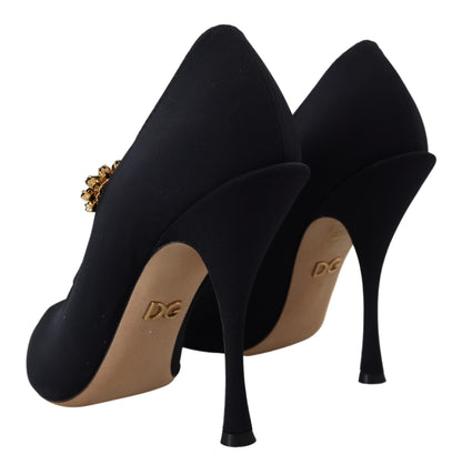 Chaussures à talons Dolce & Gabbana en maille extensible noire et cristaux