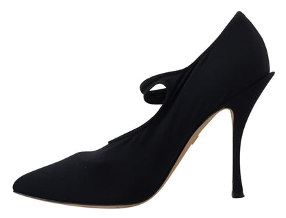 Chaussures à talons Dolce & Gabbana en maille extensible noire et cristaux