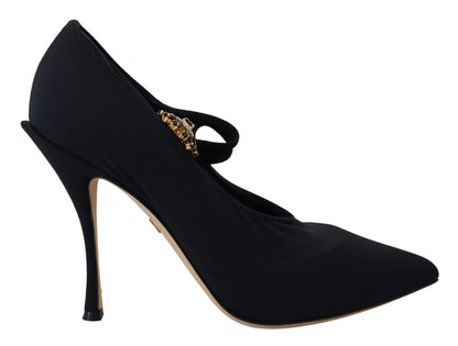Chaussures à talons Dolce & Gabbana en maille extensible noire et cristaux
