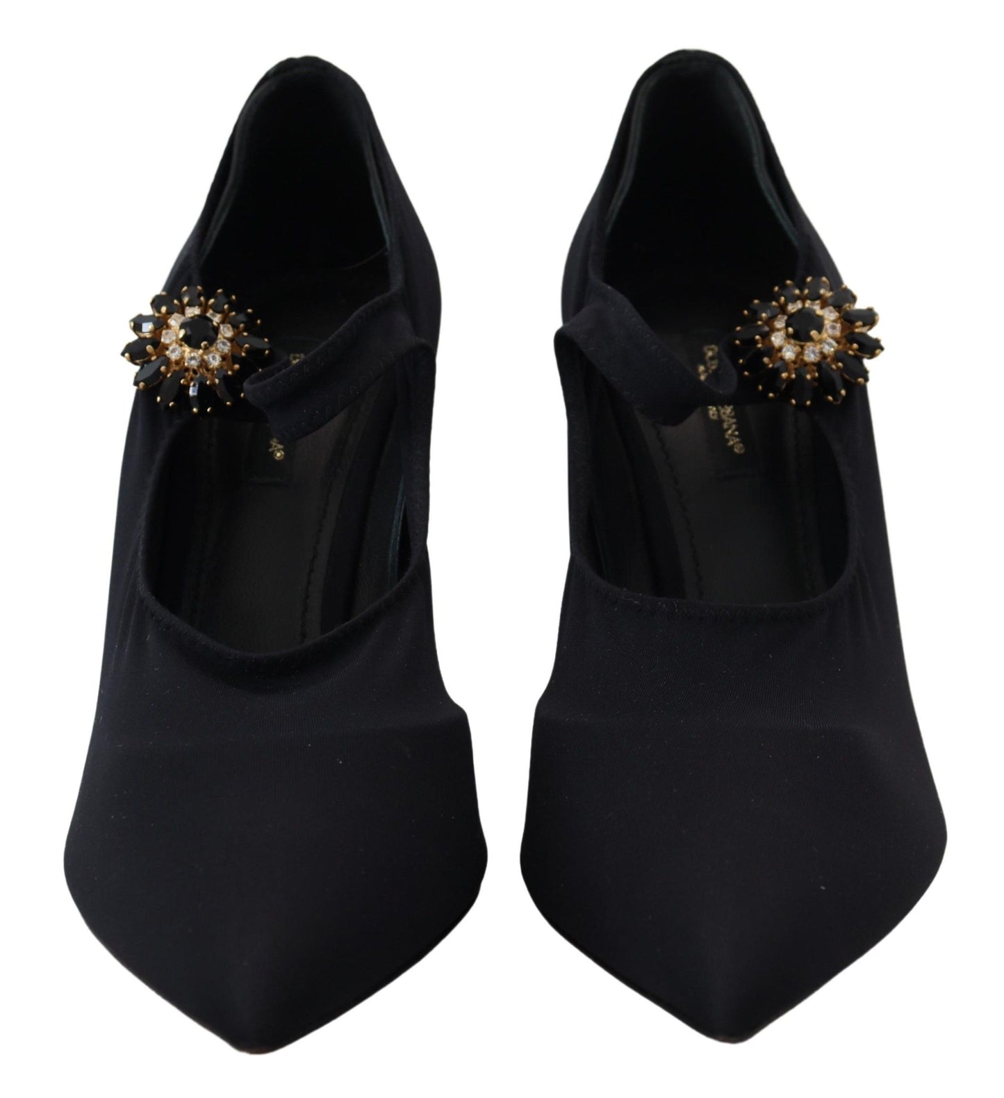 Chaussures à talons Dolce & Gabbana en maille extensible noire et cristaux