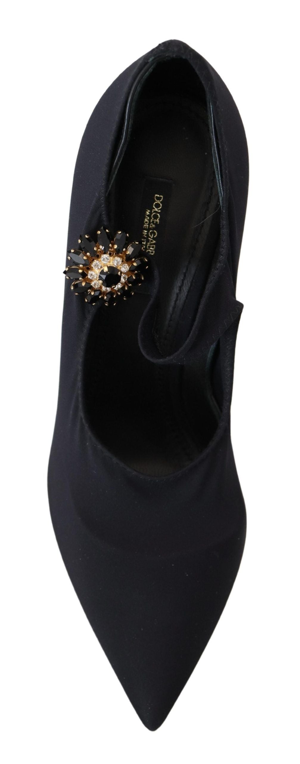 Chaussures à talons Dolce & Gabbana en maille extensible noire et cristaux