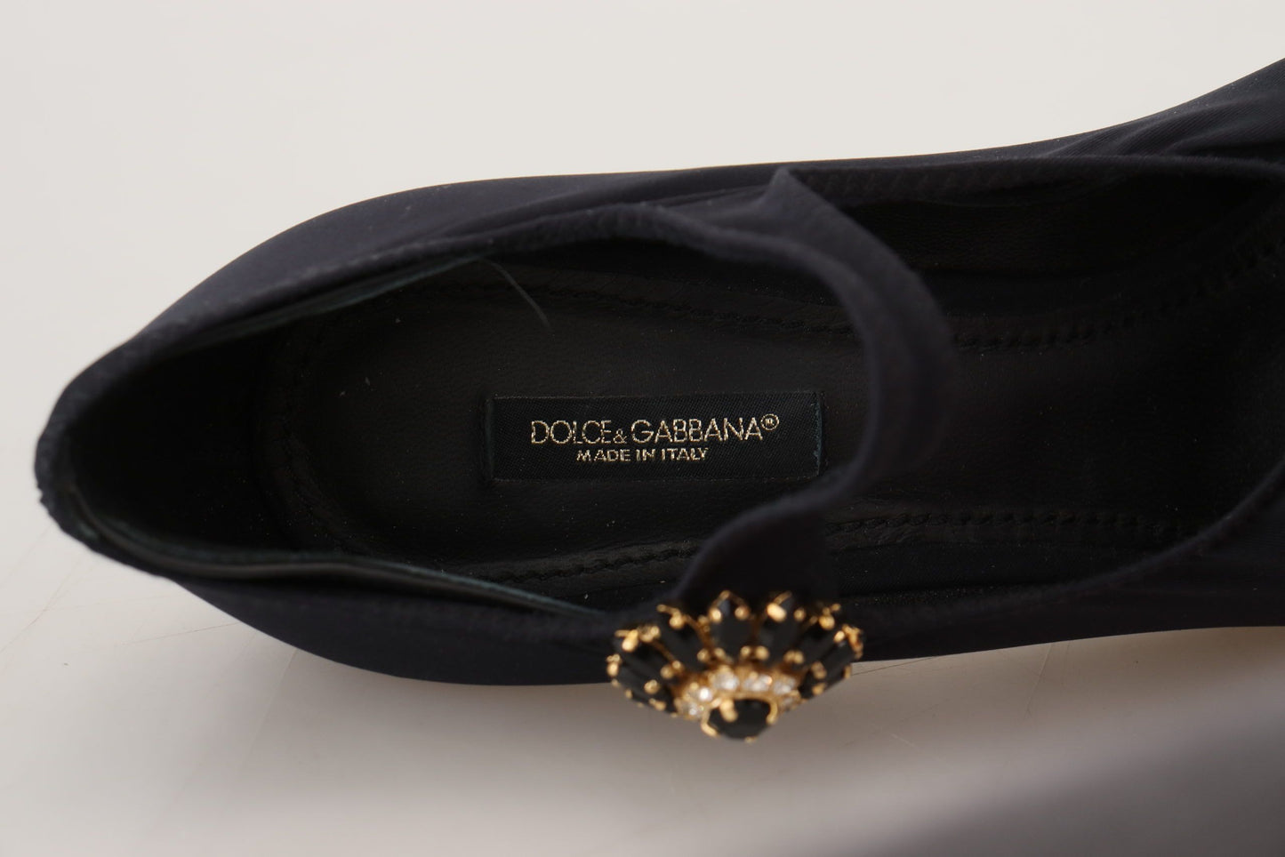 Chaussures à talons Dolce & Gabbana en maille extensible noire et cristaux