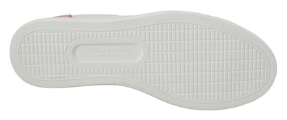 Chaussures Sneakers Basses Dolce & Gabbana en Cuir Blanc Rose