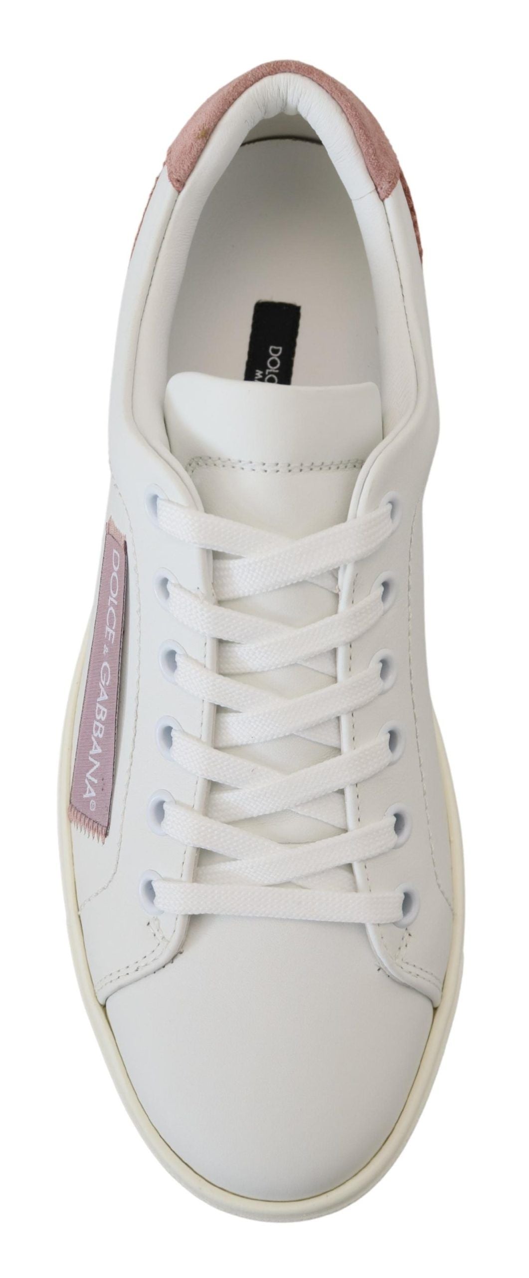 Chaussures Sneakers Basses Dolce & Gabbana en Cuir Blanc Rose