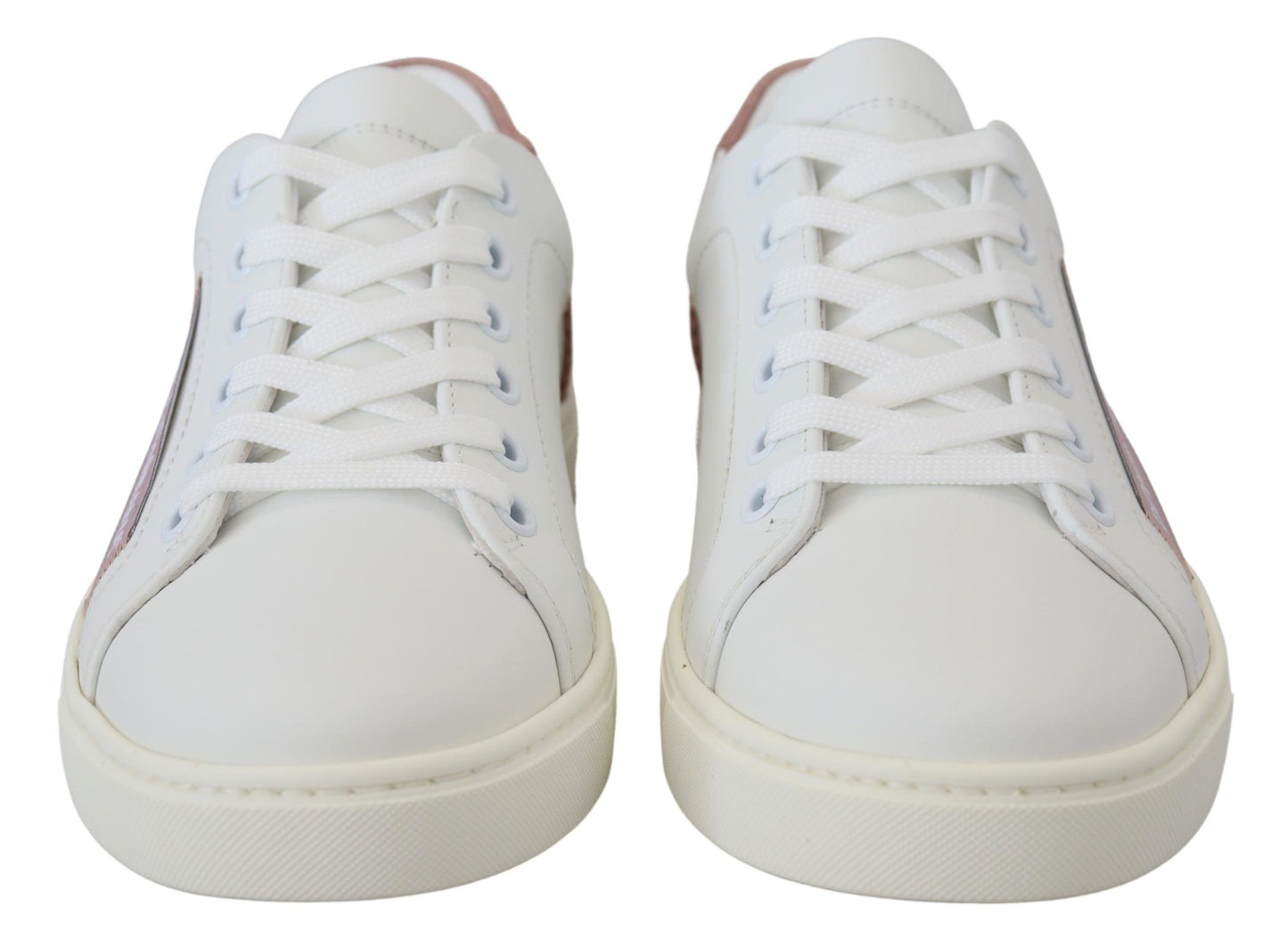 Chaussures Sneakers Basses Dolce & Gabbana en Cuir Blanc Rose