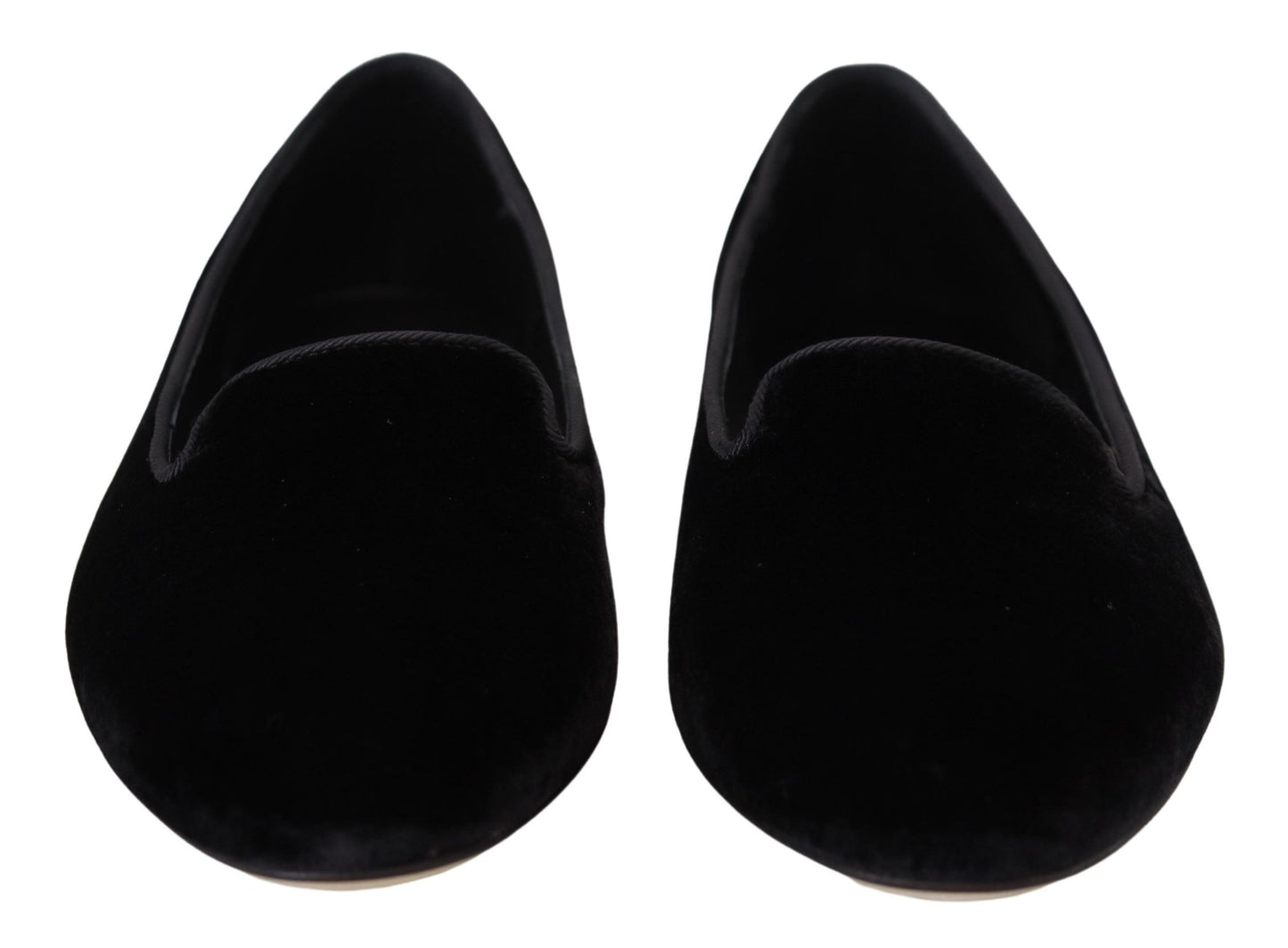 Chaussures plates à enfiler en velours noir Dolce & Gabbana