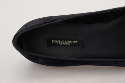 Chaussures plates à enfiler en velours noir Dolce & Gabbana