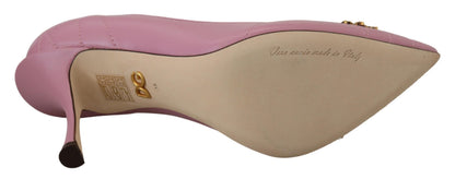 Chaussures à talons Dolce & Gabbana en cuir rose en forme de cœur DEVOTION