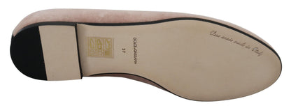 Chaussures Plates Dolce & Gabbana en Velours Rose (Mocassins)