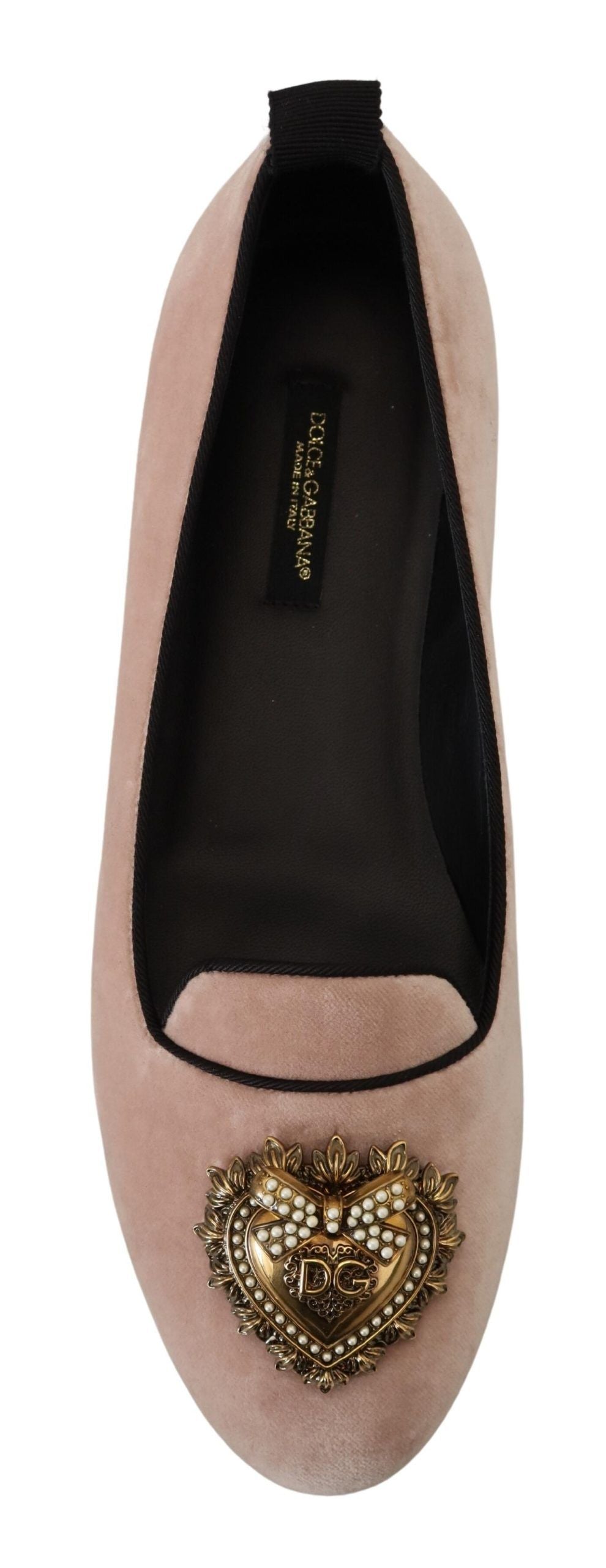 Chaussures Plates Dolce & Gabbana en Velours Rose (Mocassins)