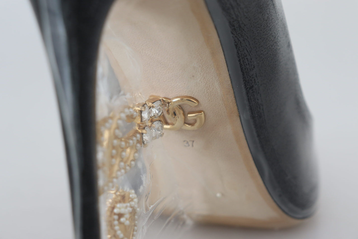 Escarpins en cuir noir Dolce & Gabbana Chaussures emballées sous plastique