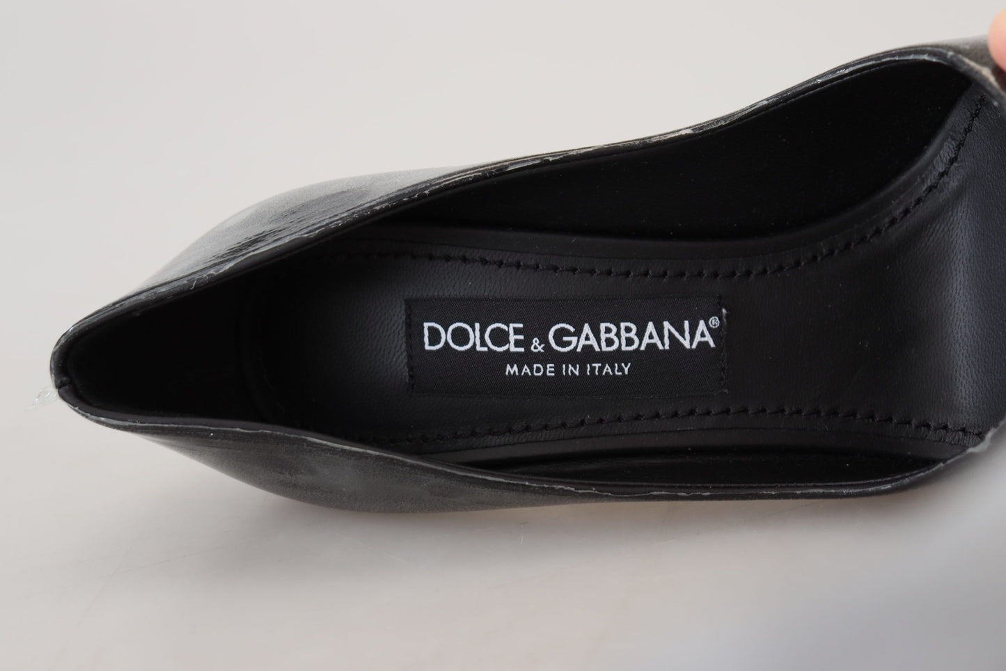 Escarpins en cuir noir Dolce & Gabbana Chaussures emballées sous plastique