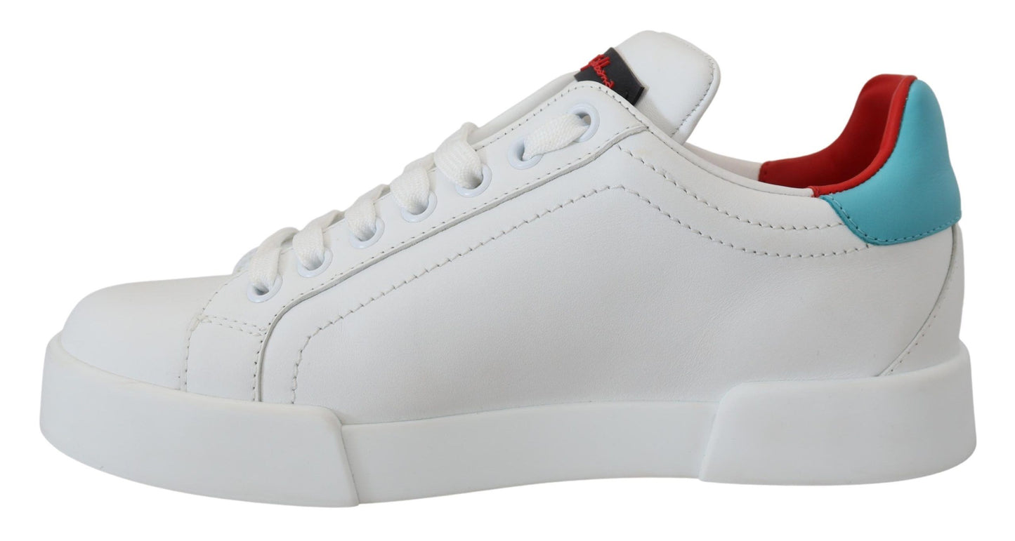 Baskets blanches en cuir Dolce & Gabbana Portofino Logo Cœur