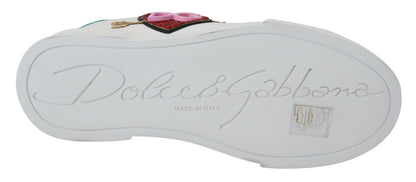 Baskets blanches en cuir Dolce & Gabbana Portofino Logo Cœur