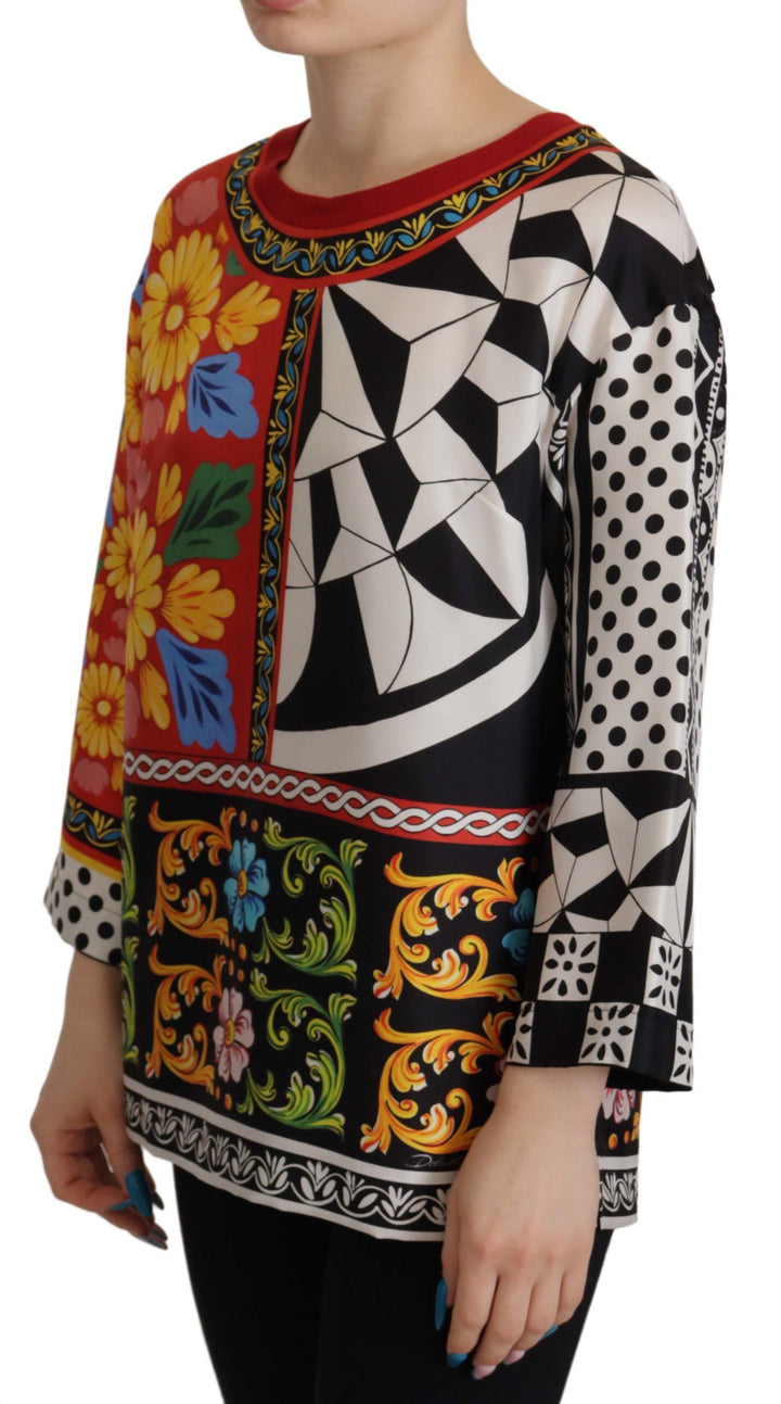 Dolce & Gabbana Multicolor Estampado Barroco Suelto Manga Larga