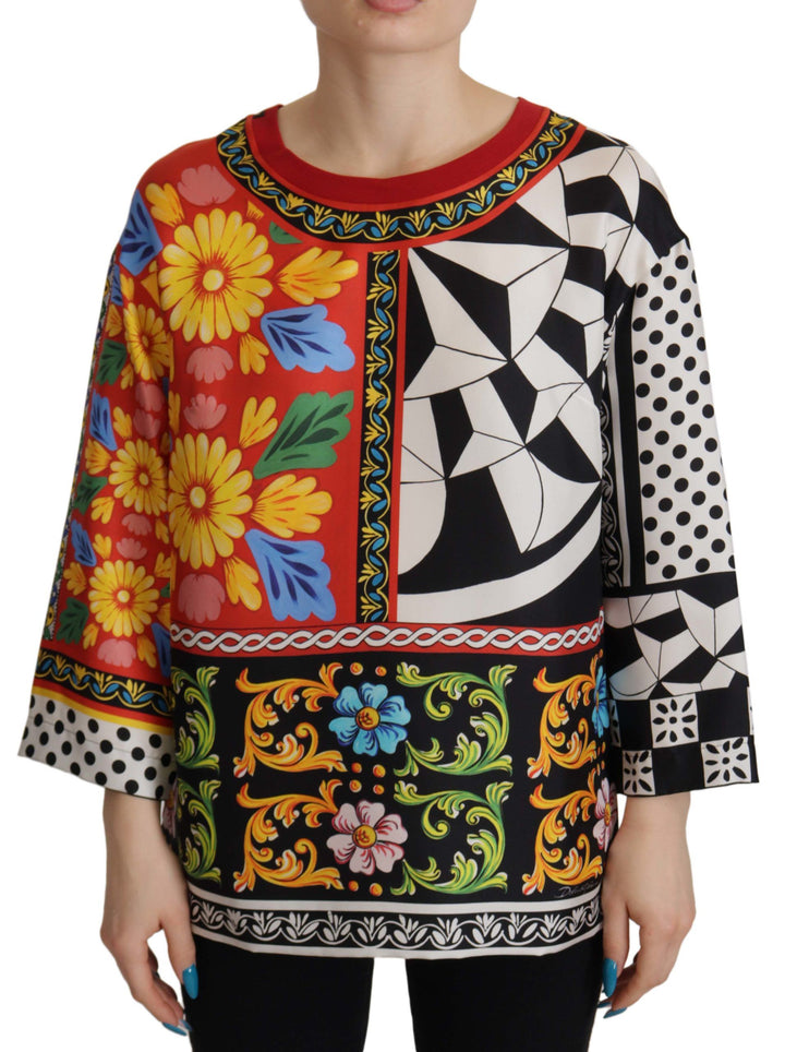 Dolce & Gabbana Multicolor Estampado Barroco Suelto Manga Larga