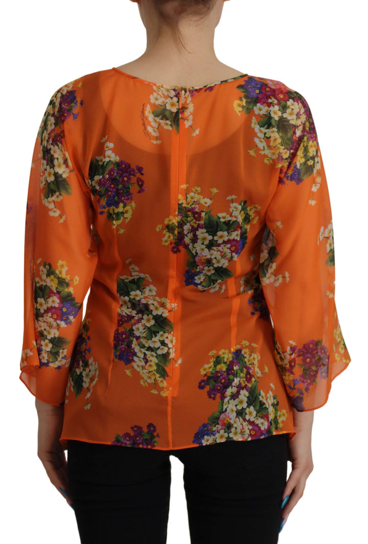 Blusa Dolce & Gabbana de manga larga con estampado floral naranja