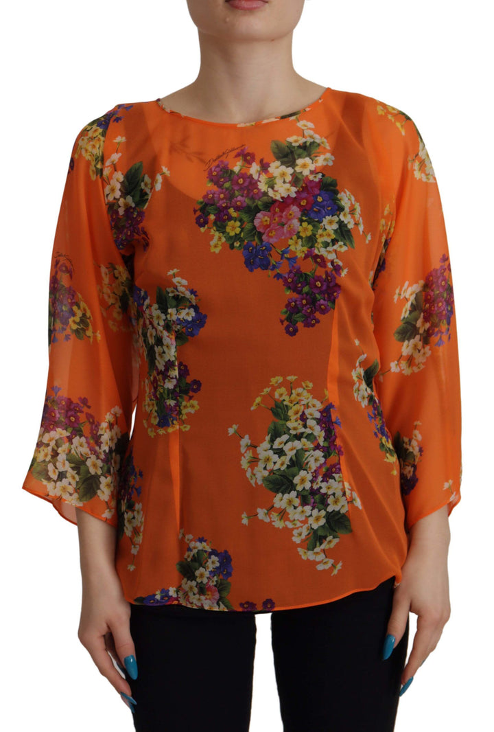 Blusa Dolce & Gabbana de manga larga con estampado floral naranja