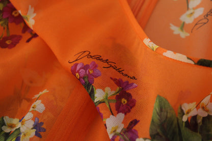 Chemisier Dolce & Gabbana à manches longues et imprimé floral orange