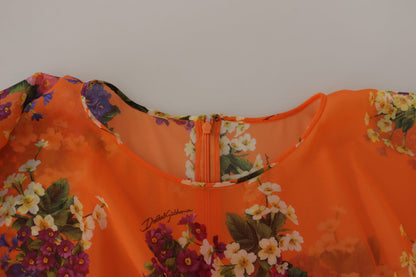 Chemisier Dolce & Gabbana à manches longues et imprimé floral orange