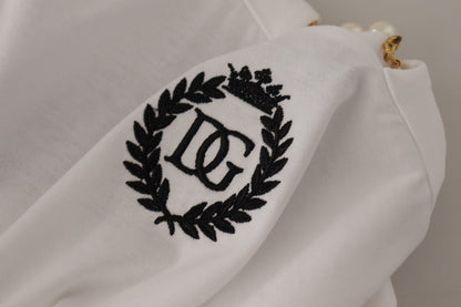 T-shirt col orné Dolce & Gabbana blanc