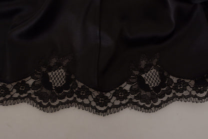 Robe Dolce & Gabbana noire léopard trapèze genou