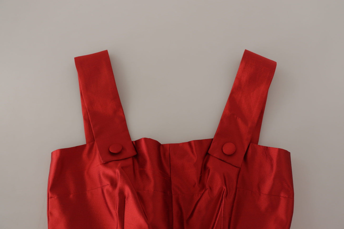 Robe Dolce & Gabbana en satin de soie plissée rouge évasée