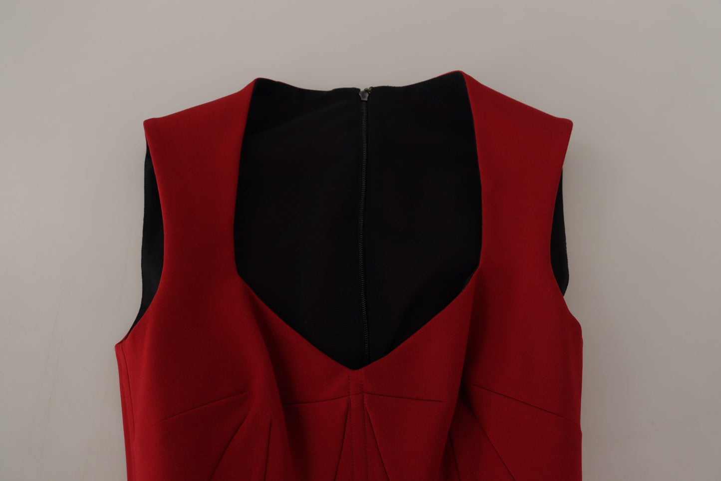 Robe Midi Fourreau Rouge Col Cœur Dolce & Gabbana