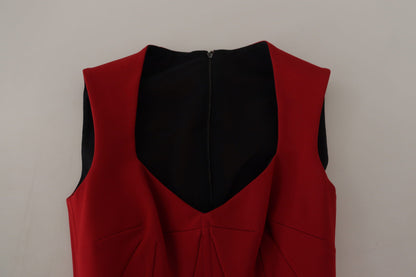Robe Midi Fourreau Rouge Col Cœur Dolce & Gabbana