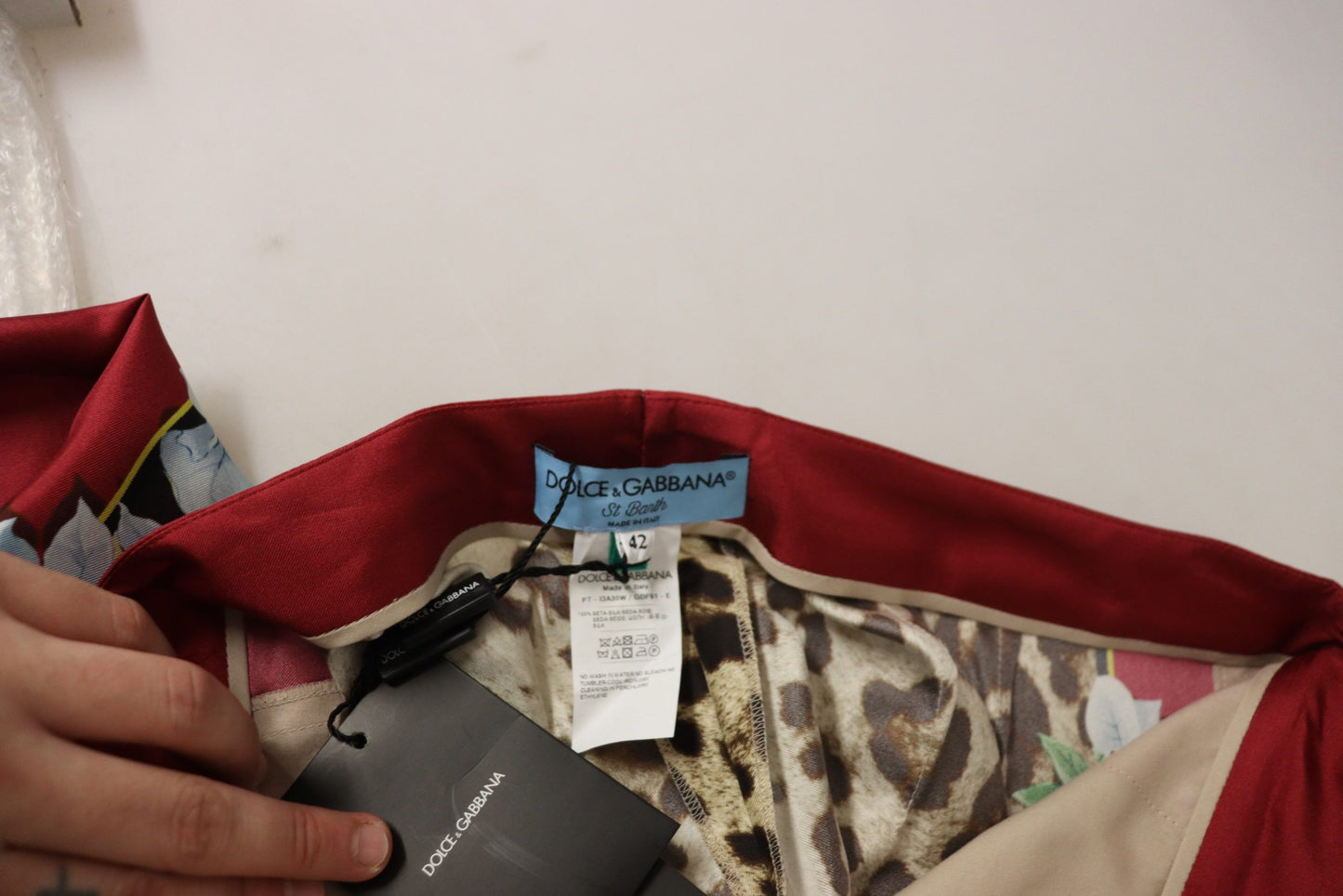 Pantalon taille mi-haute Dolce & Gabbana multicolore imprimé léopard Flora