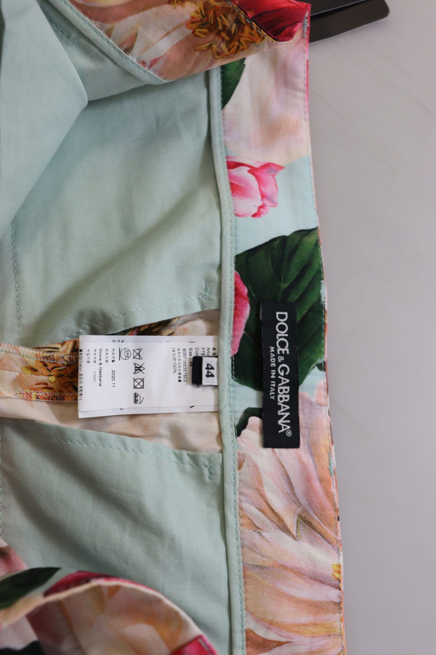 Pantalon taille haute écourté Dolce & Gabbana multicolore à imprimé floral
