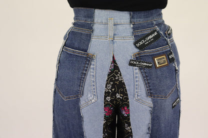 Pantalon large en jean Dolce & Gabbana multicolore à imprimé DG