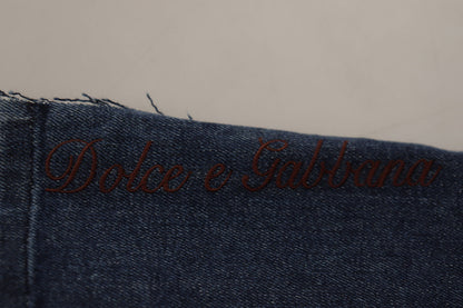 Pantalon large en jean Dolce & Gabbana multicolore à imprimé DG