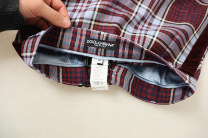 Pantalon tailleur crop taille haute à carreaux gris Dolce & Gabbana