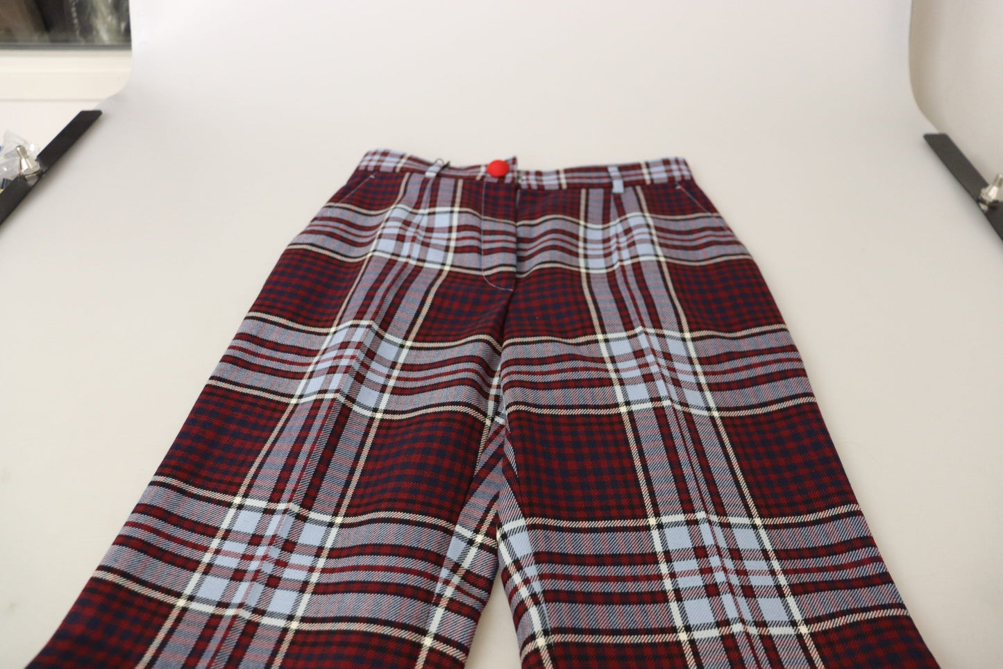 Pantalon tailleur crop taille haute à carreaux gris Dolce & Gabbana
